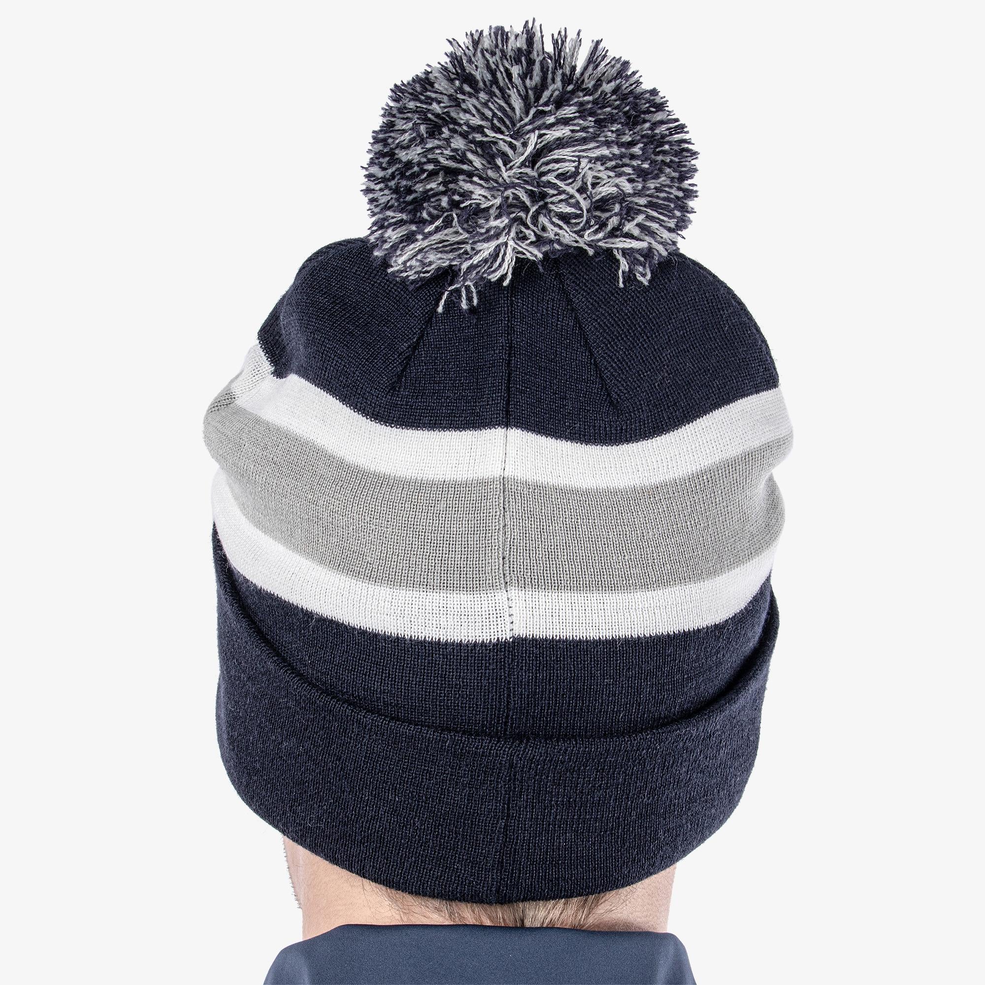 Galvin Green Leighton Interface-1 Beanie Bobble Hat Navy/Cool Grey/White